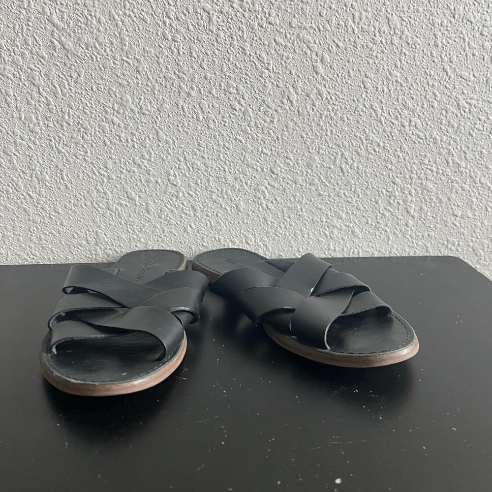 Madewell The Boardwalk Woven Slide Black Sandals Size 7.5 Style L1165 - Picture 3 of 11